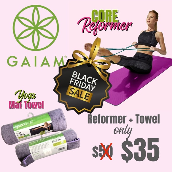 GAIAM CORE REFORMER AND GAIAM MICROFIBER YOGA MAT TOWEL SET. New. - Picture 1 of 8